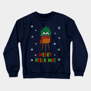 Merry Prick Mas - Christmas Cactus With Scarf Crewneck Sweatshirt